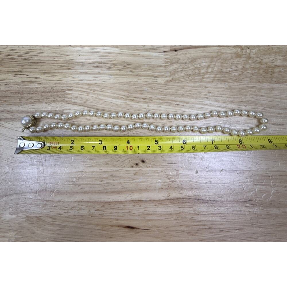 Vintage Majorica Pearl Strand Necklace 925 Sterling Silver Clasp Spain 9” - Picture 8 of 9